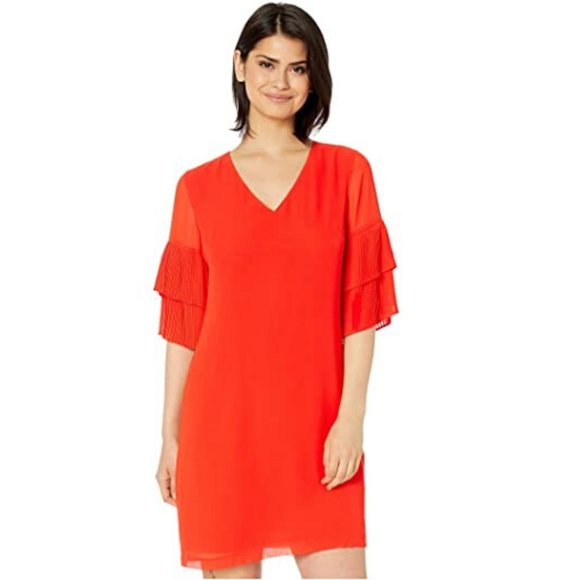 NWT Sam Edelman Tiered Ruffle Sleeve Sheath Dress - Picture 2 of 6